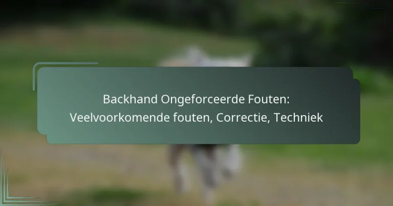 Backhand Ongeforceerde Fouten: Veelvoorkomende fouten, Correctie, Techniek