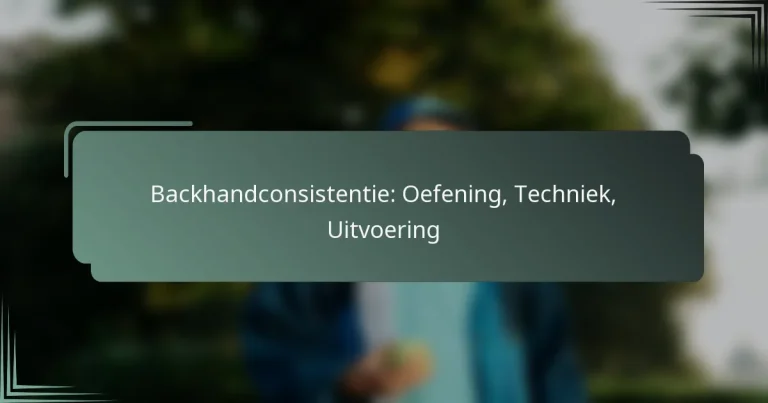 Backhandconsistentie: Oefening, Techniek, Uitvoering