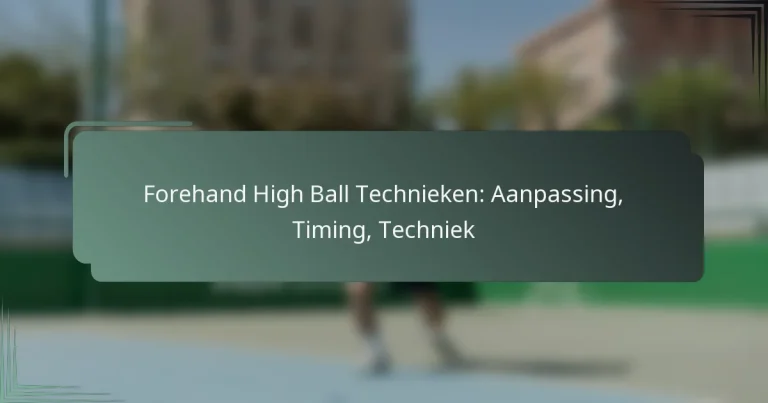 Forehand High Ball Technieken: Aanpassing, Timing, Techniek