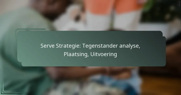 Serve Strategie: Tegenstander analyse, Plaatsing, Uitvoering