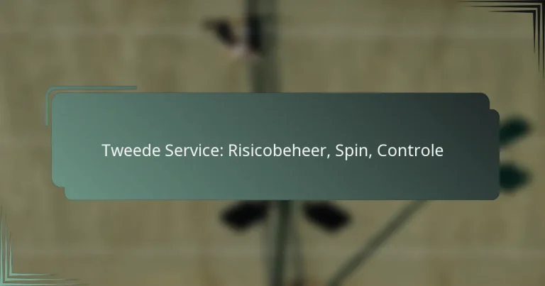 Tweede Service: Risicobeheer, Spin, Controle